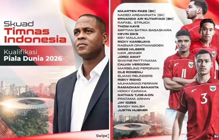Resmi! Daftar Skuad Timnas Indonesia Hadapi Australia lalu Bahrain