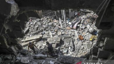 negeri negeri Israel hancurkan rangka unit darurat RS Baptis Al-Ahli Daerah Wilayah Gaza