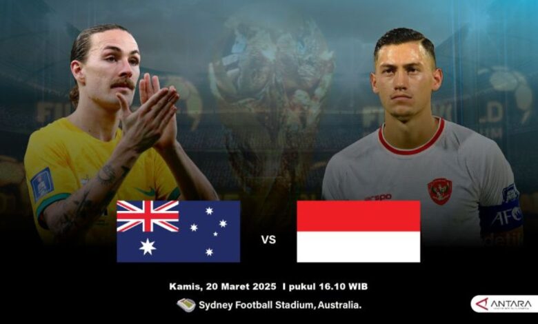 Head to head pertarungan Indonesi vs Australia