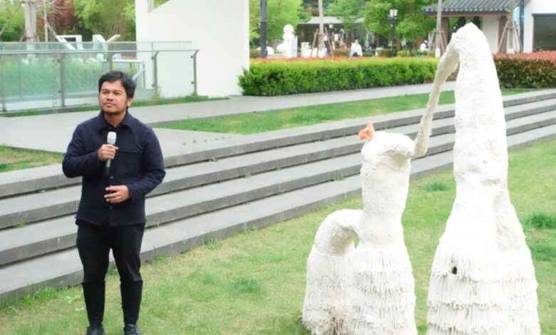 Seniman Tanah Air pamerkan karya patung dari jamur di Shanghai